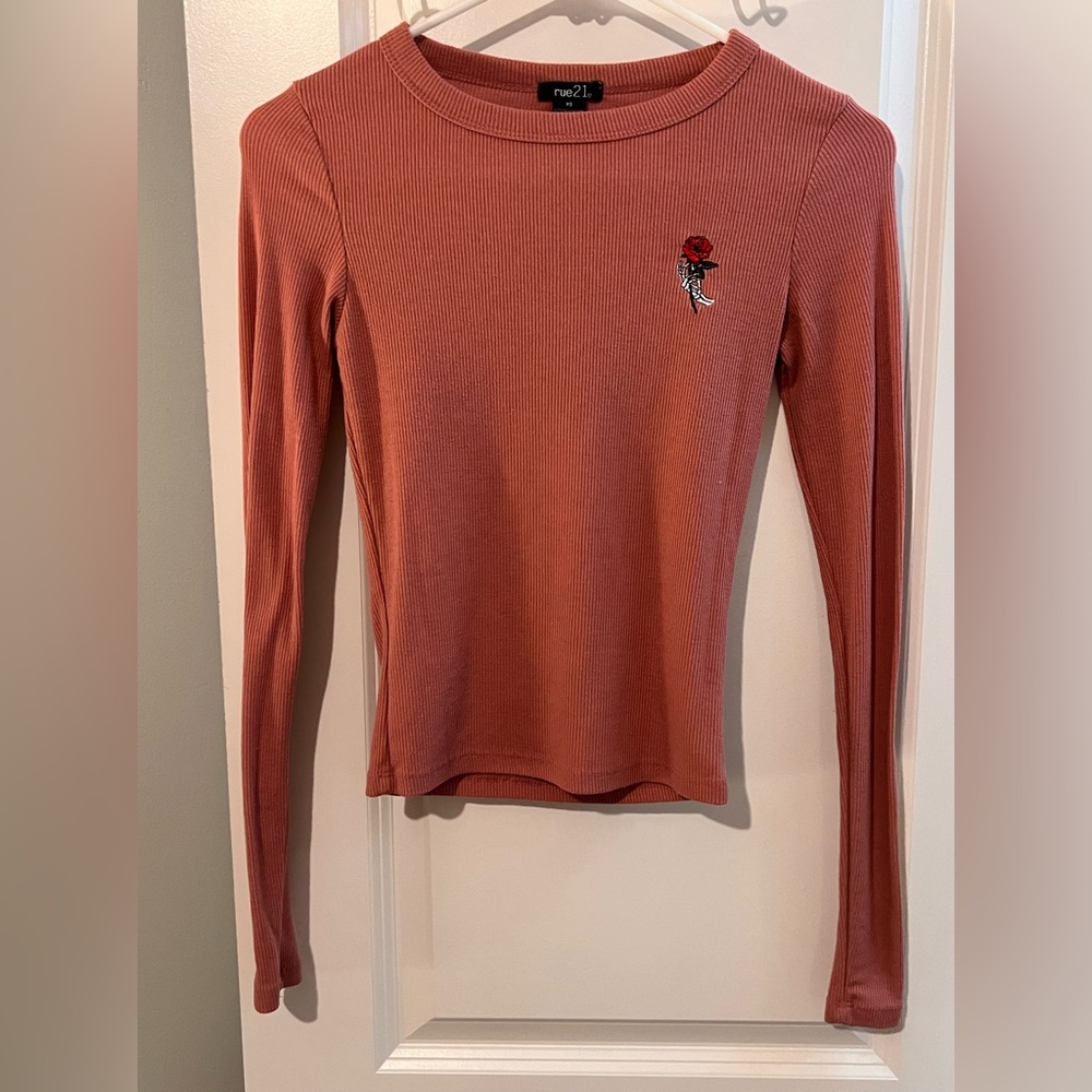 Longe Sleeve with cute little rose accent